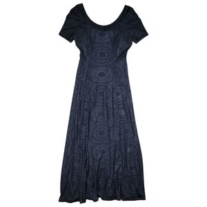 Joseph Ribkoff Maxi Dress Womens 6 Black Slinky‎ Stretchy A-Line 70s 80s Witchy
